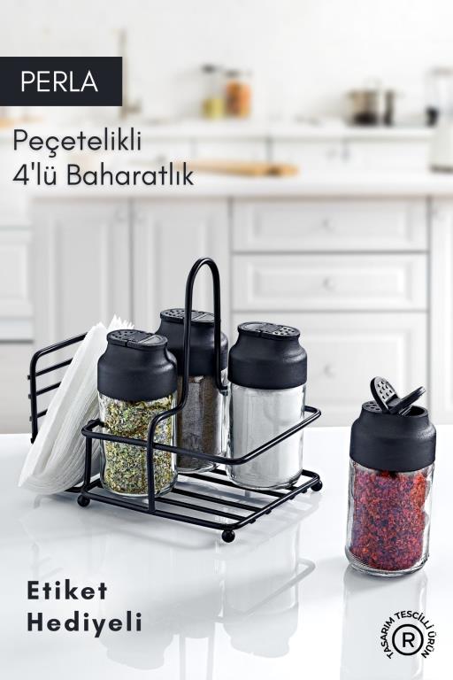 Perla Metal Standlı Peçetelikli 4