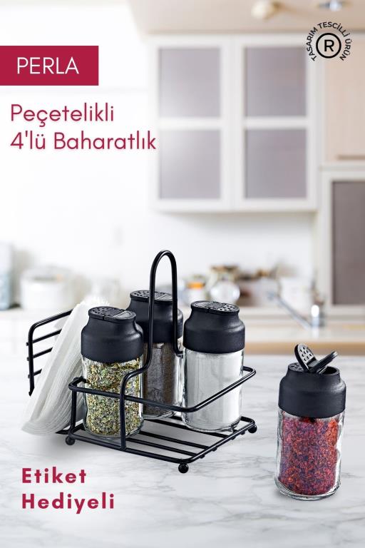Perla Metal Standlı Peçetelikli 4